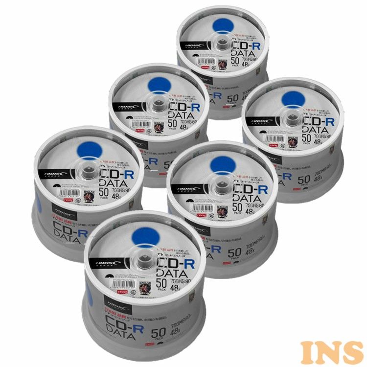6個セットHI DISC CD-R(データ用)高品質 50枚入 TYCR80YP50SPMGX6 送料無料 パソコン ドライブ CD-Rメディア CD-R 磁気研究所