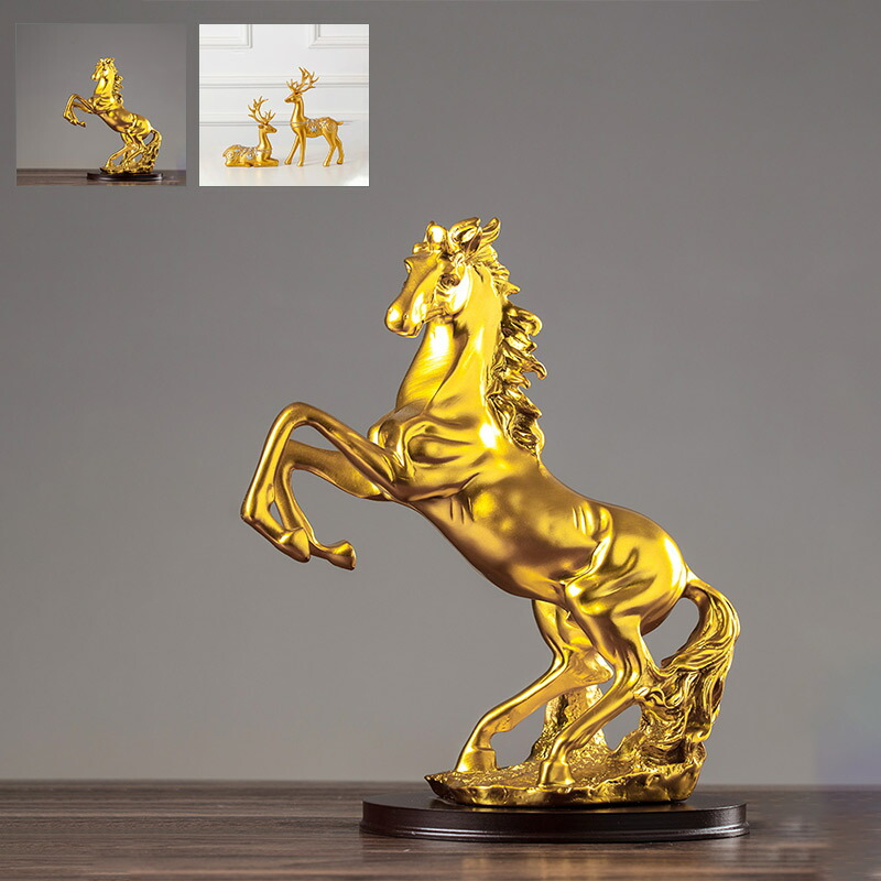 ストリートアート風馬の立体オブジェ カラフル シンプルな樹脂製雄牛の置物 風水 カラフルなアートクラフト