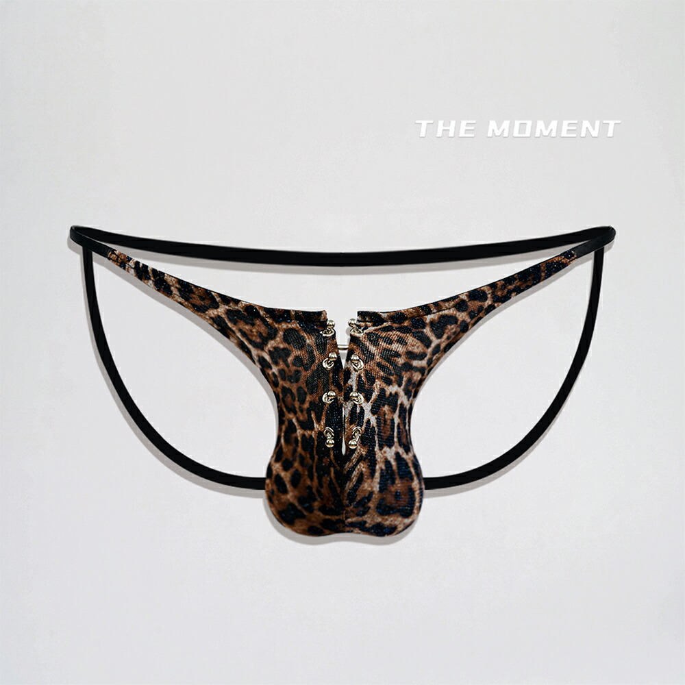 THE MOMENT Luxury メンズ ジョックストラップ ヒョウ柄 レオパード 色っぽい メンズ下着類 成人男性用 馬具 紐食パン 金属元素輪っか 御前上等