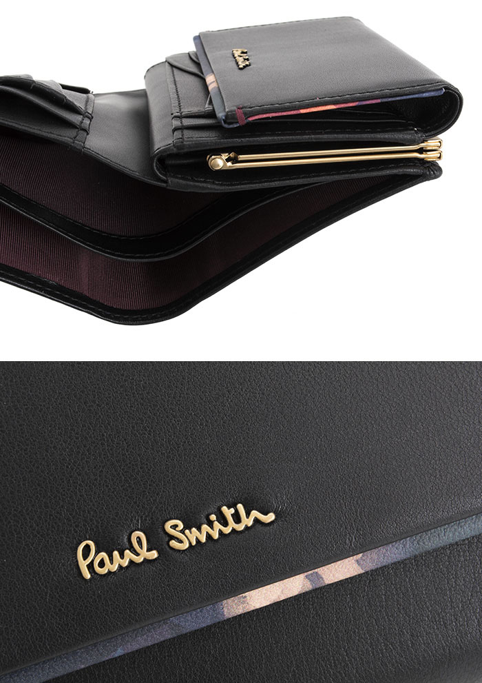 楽天市場 クーポン配布中 ポールスミス 財布 二つ折り財布 がま口財布 ブラック Paul Smith Pwu764 10 レディース 婦人 インスピレーション