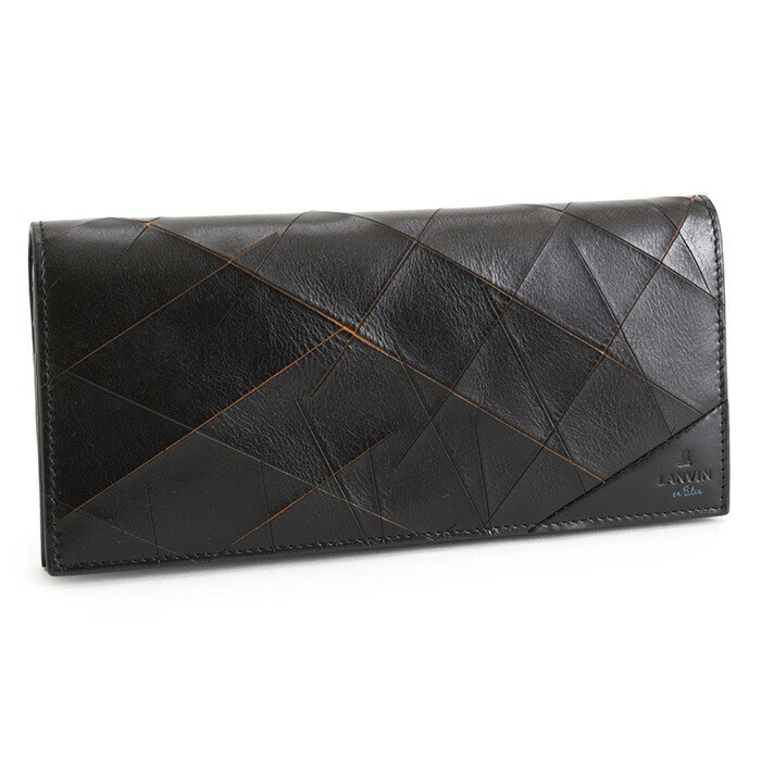 見せびらかす品箱なし ランバンオンブルー 紙入れ 長紙入れ 黒(黒いこと/オレンジ色) LANVIN en Bleu 558603 メンズ 成人男性