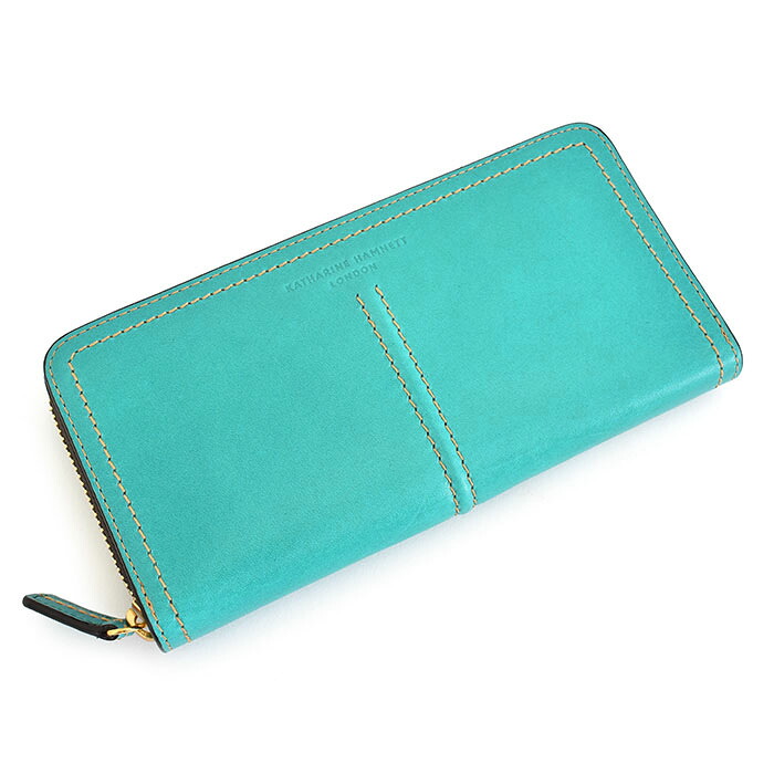 訳あり キャサリンハムネット 財布 長財布 ラウンドファスナー 緑(グリーン) KATHARINE HAMNETT LONDON khp515-50 b レディース 婦人