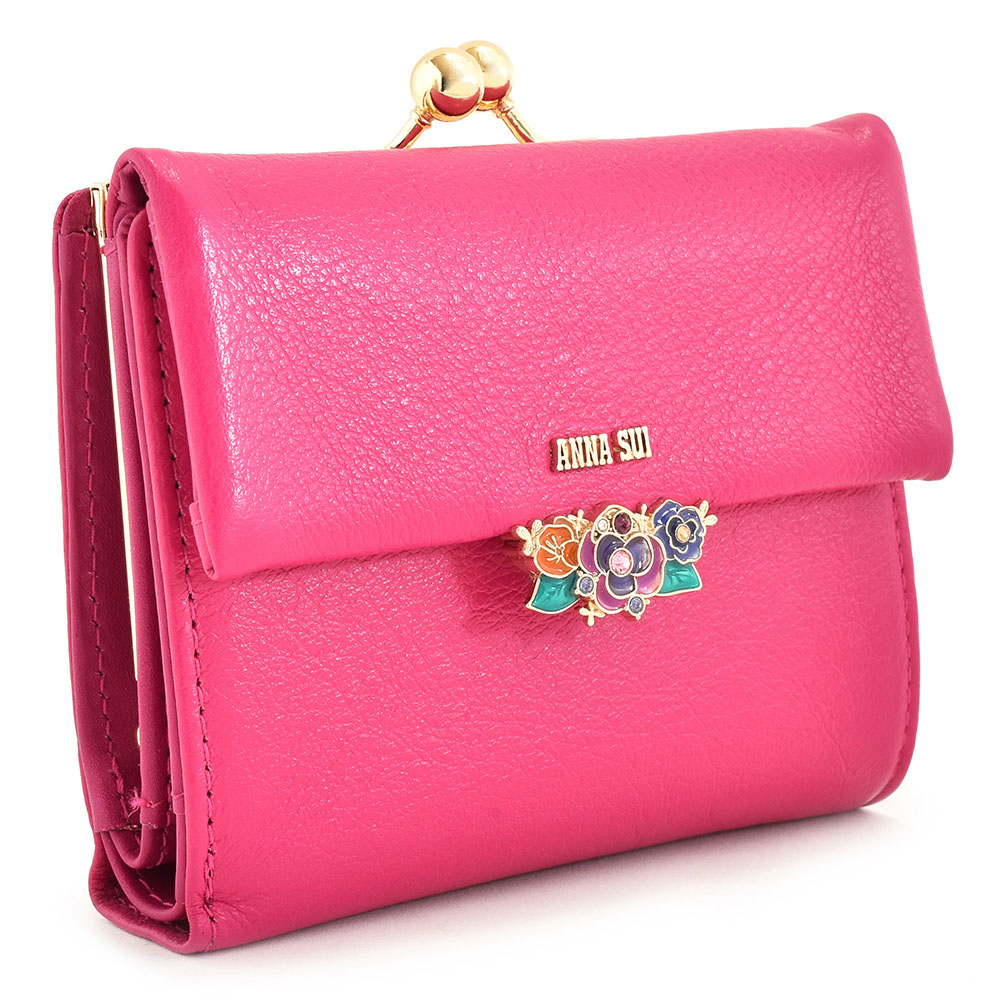 展示品箱なし アナスイ 財布 二つ折り財布 がま口財布 ピンク ANNA SUI 314721-32 b レディース 婦人 | インスピレーション