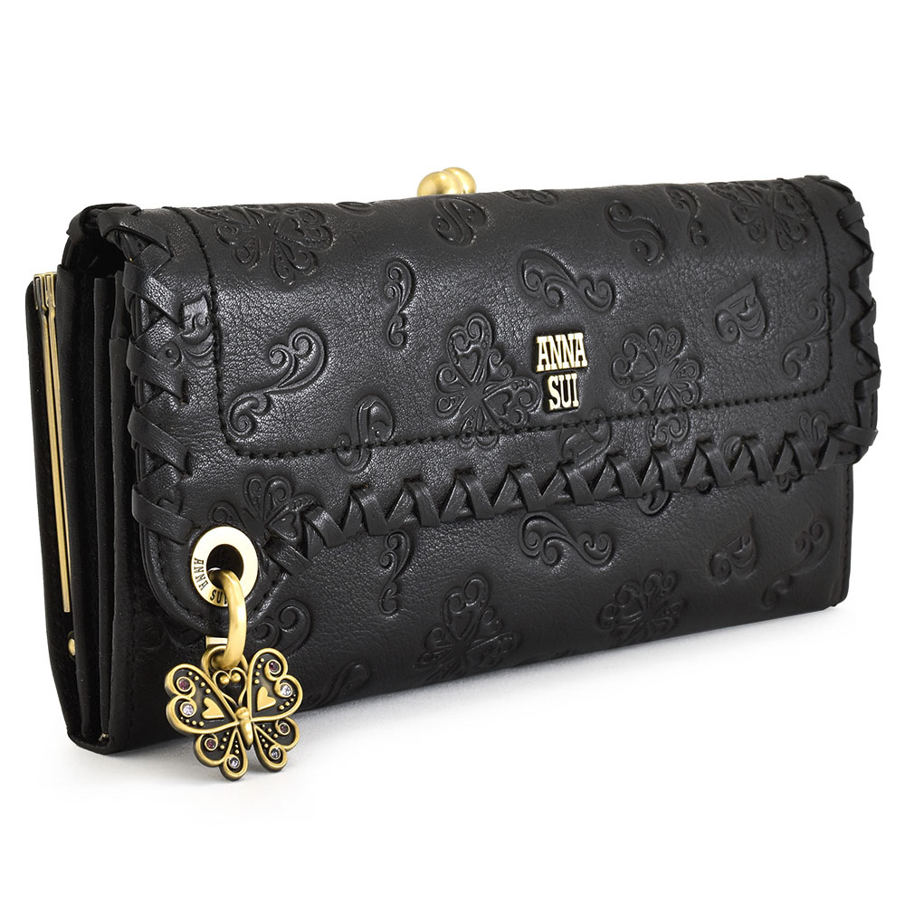 アナスイ 財布 長財布 がま口財布 黒(ブラック) ANNA SUI 313180-10 レディース 婦人 ギフト 定番 彼氏 彼女 プレゼント |  インスピレーション