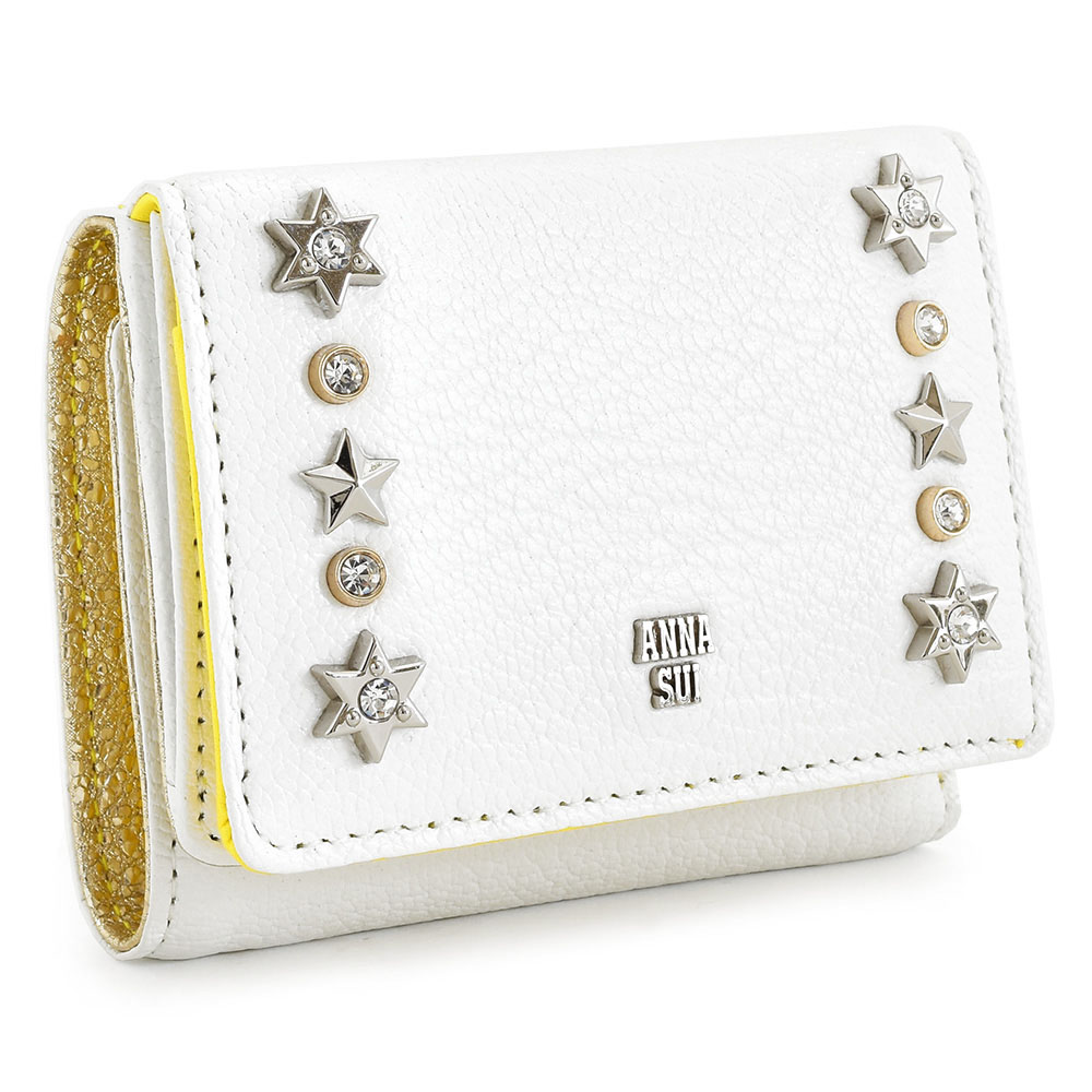 高級感 アナスイ 財布 三つ折り財布 ミニ財布 白 ホワイト Anna Sui 00 レディース 婦人 安いそれに目立つ Www B4u Com Pk