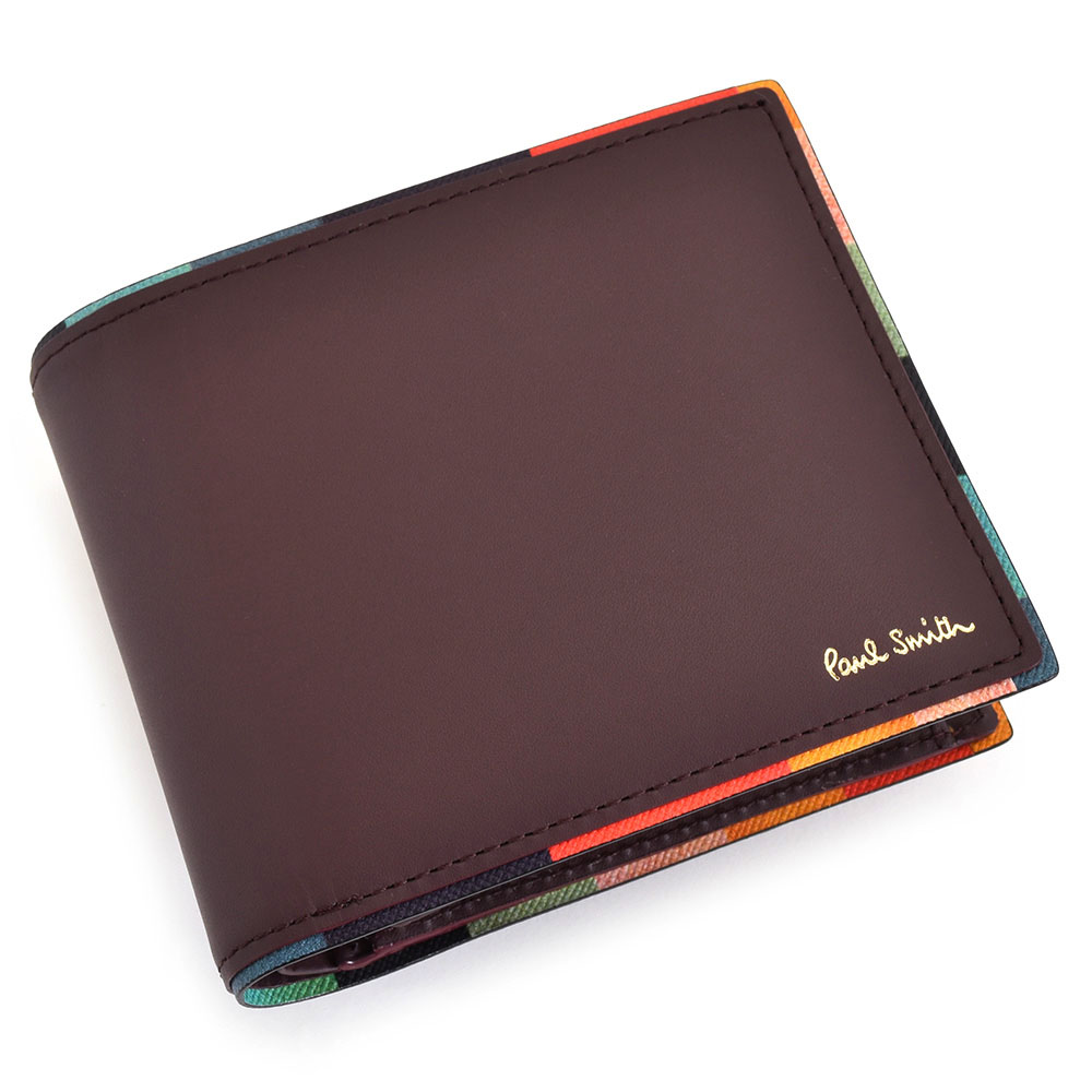 ポールスミス 財布 二つ折り財布 Box型 カード入れ付き ワイン Paul Smith Psc515 80 メンズ 紳士 ギフト 定番 彼氏 彼女 プレゼント 雑誌で紹介された