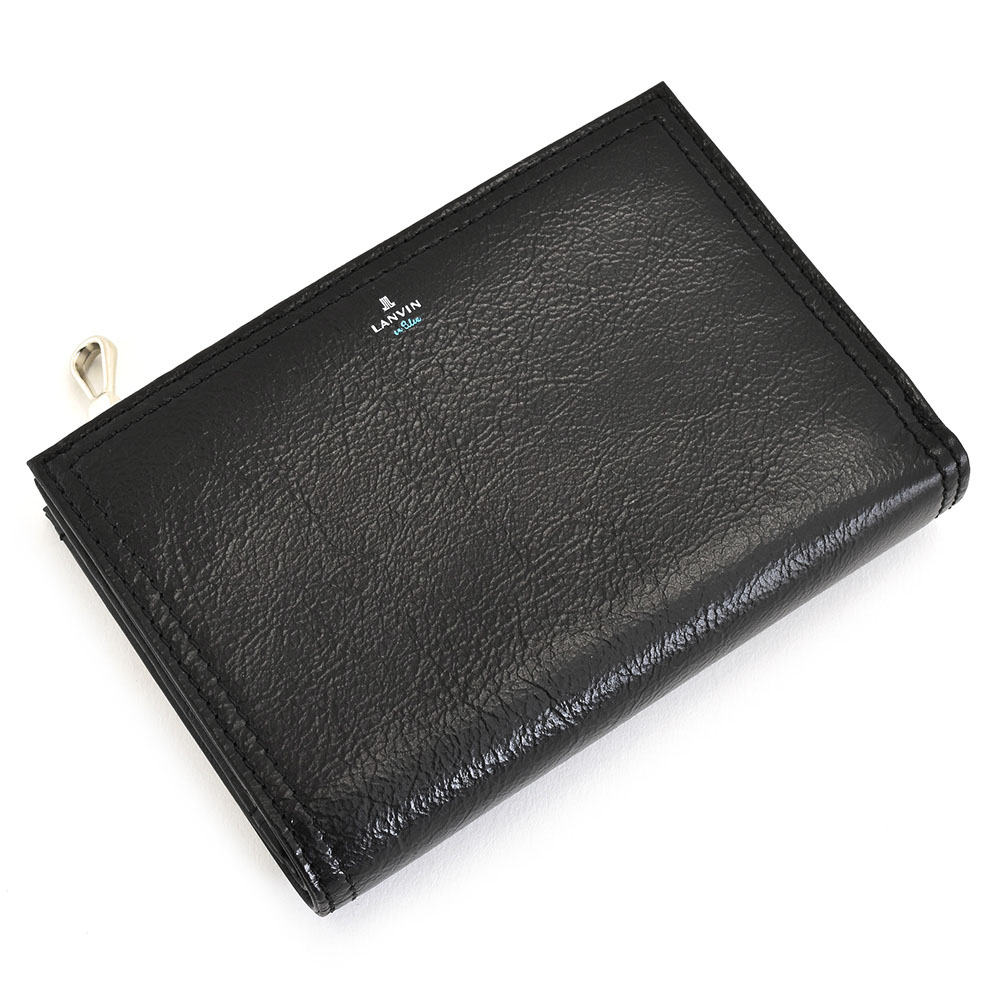 【百貨店SALE客体品】ランバンオンブルー 紙入れ 二つ折り紙入れ L字ジッパー 黒(黒いこと) LANVIN en Bleu 558616 メンズ 成人男性 差し上げ物 定番 彼 意中の女 差し上げ物