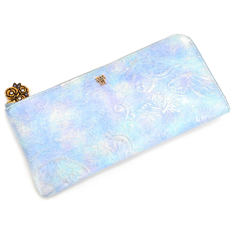 展示品箱なし アナスイ 財布 長財布 L字ファスナー ライトブルー ANNA SUI 315812-82 レディース 婦人|インスピレーション