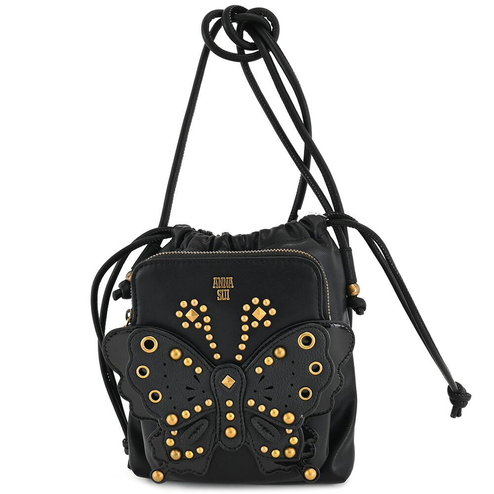 ANNA SUI マグノリア 黒 2way レザー バッグ ANNA SUI マグノリア 黒 2way レザー バッグ