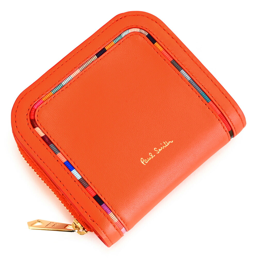 ⭐️ 未使用 ポールスミス レザー ラウンドファスナー 長財布 オレンジ 鑑定済 bpw285-20a.jpg