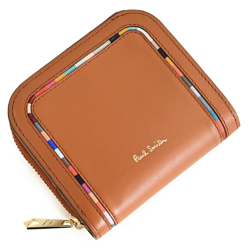 美品　Paul Smith 二つ折り財布　レザー　花柄　ラウンドファスナー Paul Smith ポールスミス 二つ折り財布 二つ折り 財布
