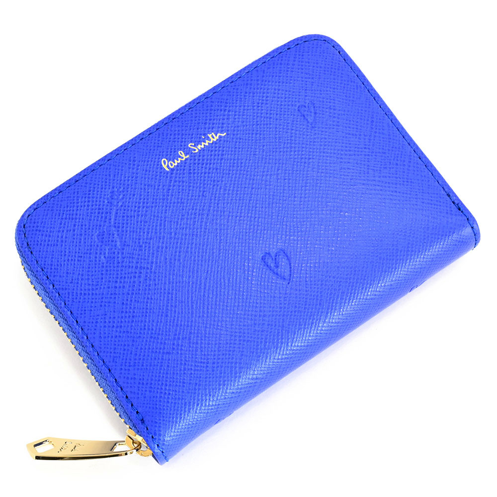 ポールスミス 財布 小銭入れ コインケース ラウンドファスナー 青(ブルー) Paul Smith pwd792-30 レディース 婦人 ギフト 定番 彼氏 彼女 プレゼント