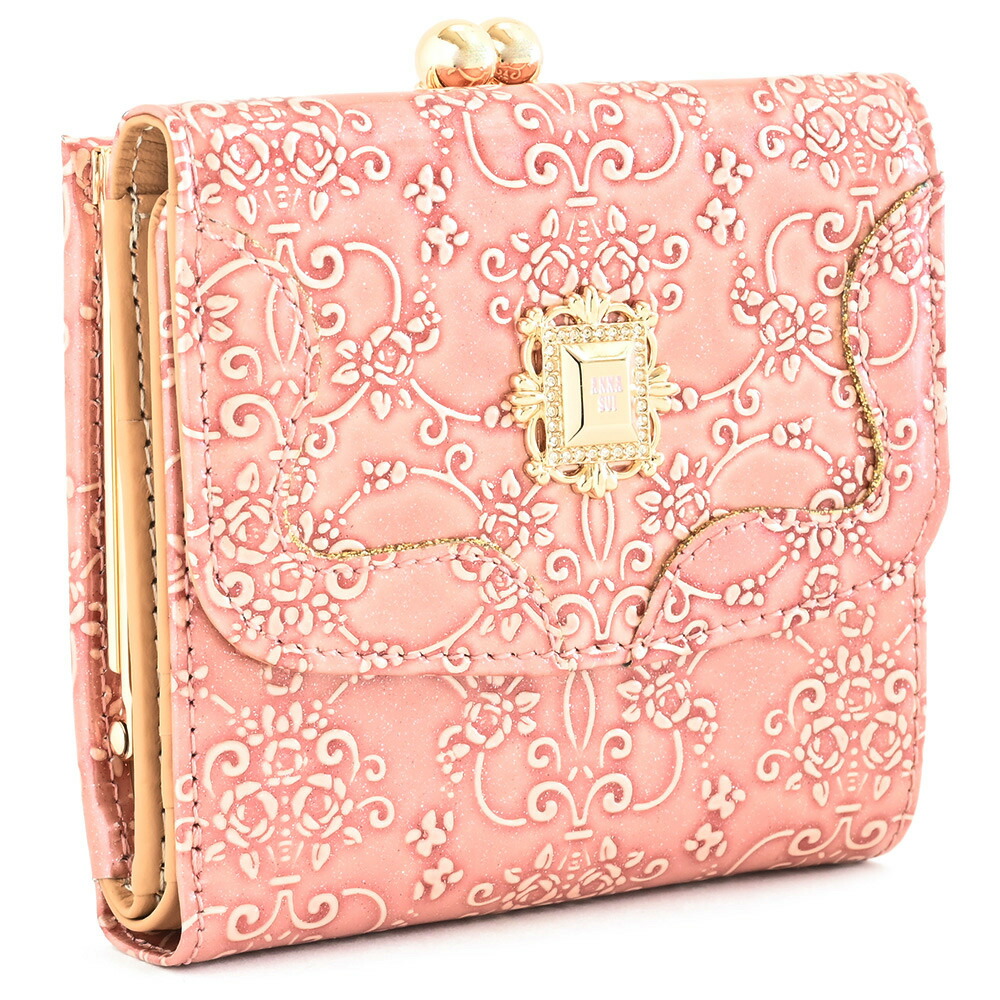 【新品未使用】ANNA SUI 財布 ルーミー 紺 ネイビー 三つ折り がま口 アナスイ 財布 二つ折り財布 がま口財布 濃紺(ネイビー) ANNA