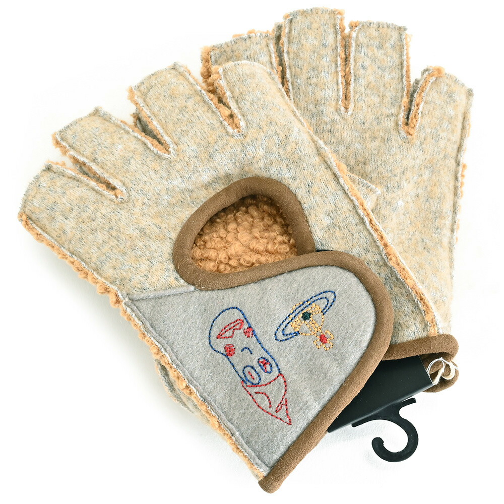 ☆ヴィヴィアンウエストウッド メンズ カラーオーブ刺繍手袋 ベージュ