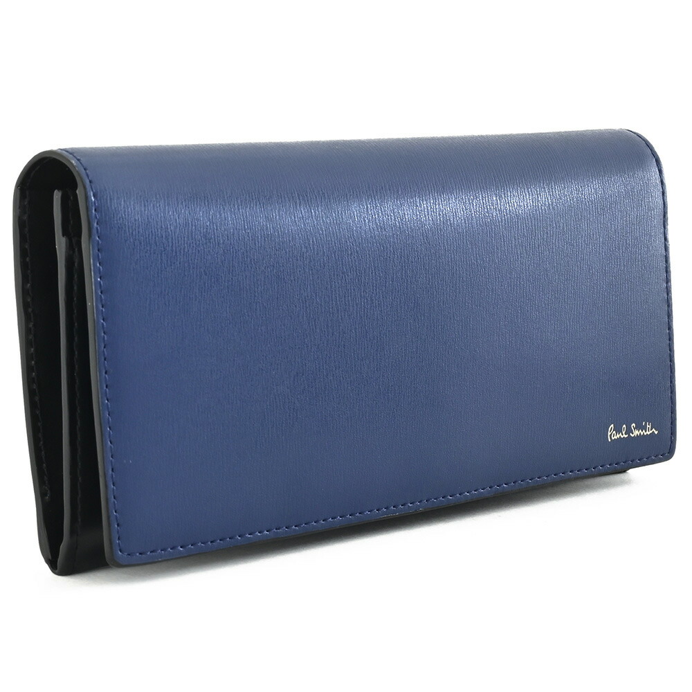 【正規版】PaulSmith ポールスミス　長財布　ブルー系色　かぶせ　スペイン製 小物