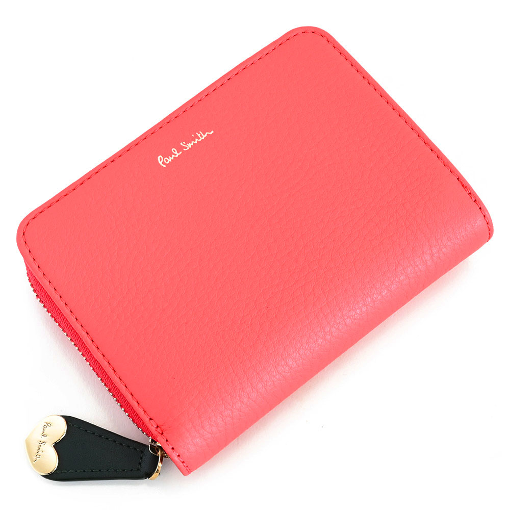 ○★新品未使用　ポールスミス　ハートプル L字ファスナー二つ折り財布　コーラル 楽天市場】ポールスミス 財布 二つ折り財布 コラル Paul Smith