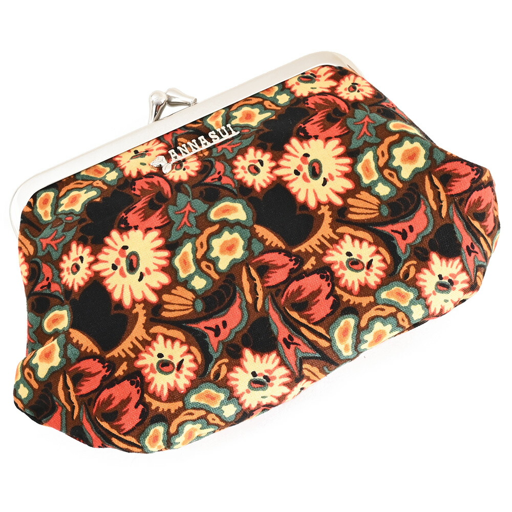 【販売期間12/15まで】新品未使用 ANNA SUI ゴールド刺繍ポーチ ANNA SUI アナスイ キャット刺繍 天ファスナーポーチ ミラー付き