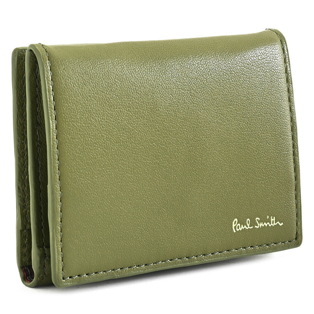ポールスミス 財布 小銭入れ コインケース BOX型 二つ折り カーキ Paul Smith bps200-54 メンズ 紳士 ギフト 定番 彼氏 彼女 プレゼント