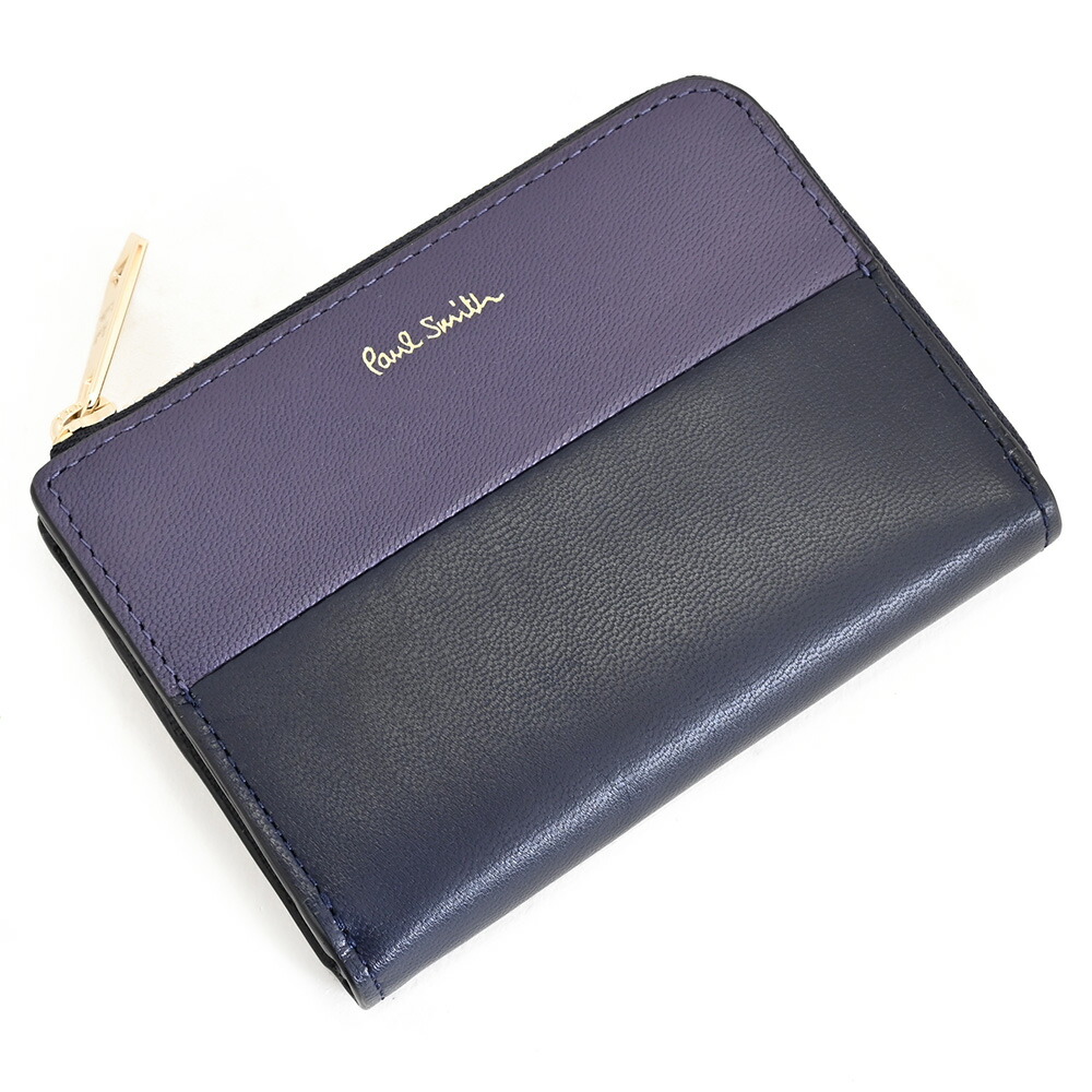 展示品箱なし ポールスミス 財布 小銭入れ コインケース L字ファスナー 紺(ネイビー) Paul Smith bpw162-31 レディース 婦人