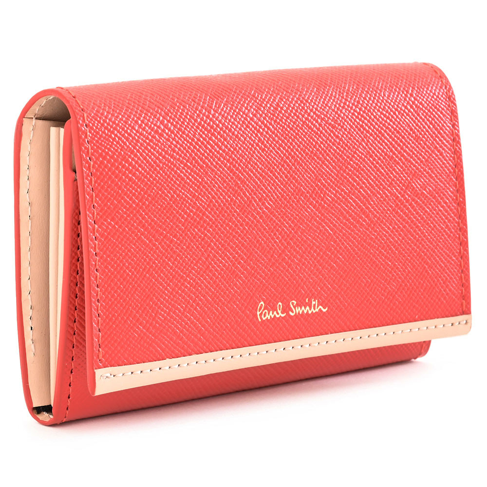 ポールスミス 名刺入れ カードケース 赤(レッド) Paul Smith pwd932-20 レディース 婦人 ギフト 定番 彼氏 彼女 プレゼント
