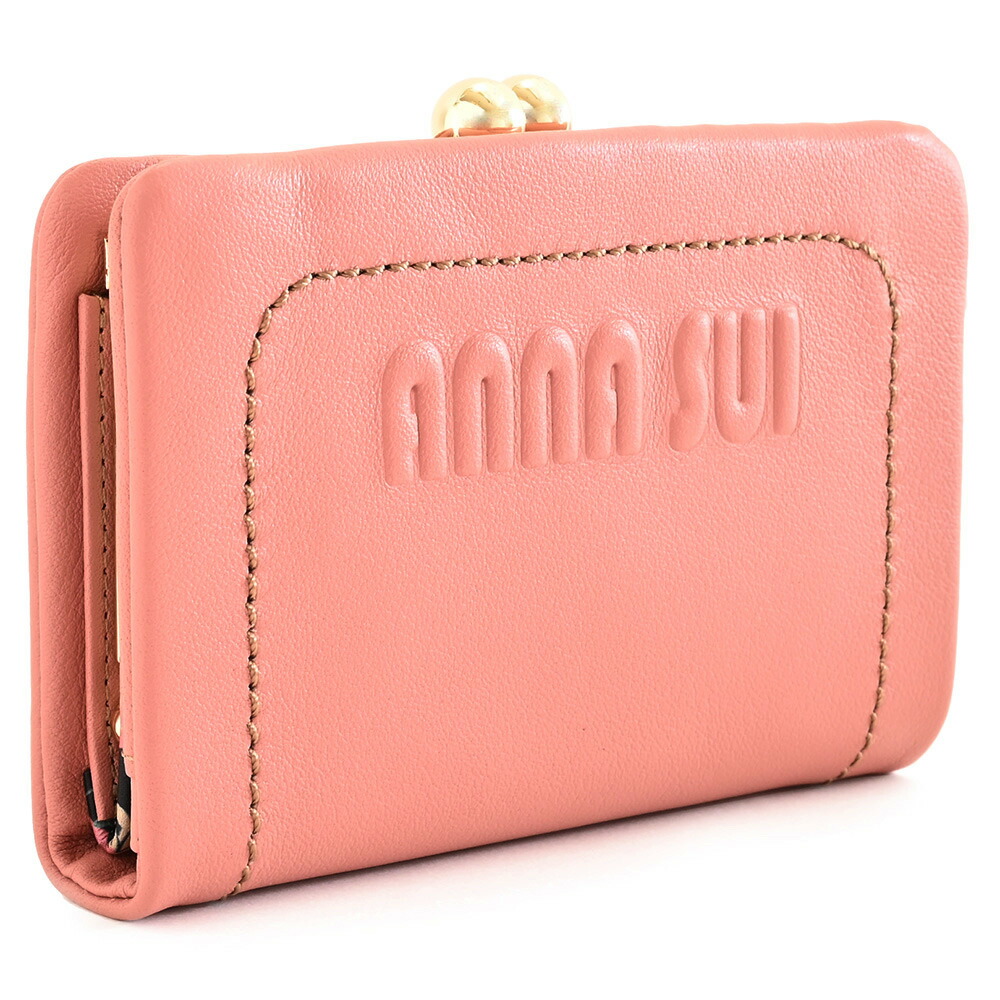 アナスイ 財布 二つ折り財布 がま口財布 ピンク ANNA SUI 317381-33 k レディース 婦人 ギフト 定番 彼氏 彼女 プレゼント