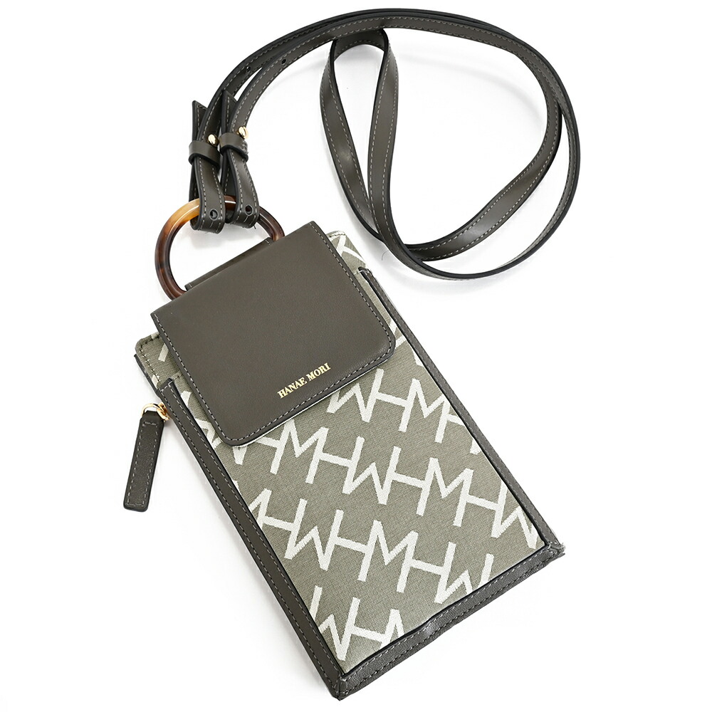 ハナエモリ スマホウォレット 財布 長財布 ミニショルダー 灰(グレー) HANAE MORI hmp735-13 レディース 婦人 ギフト 定番 彼氏 彼女 プレゼント