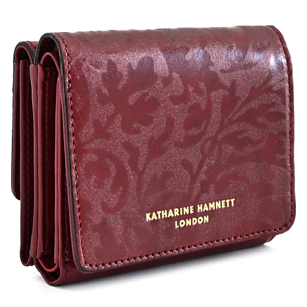 訳あり キャサリンハムネット 銭入れ 三つ折り銭入れ ブドウ酒 KATHARINE HAMNETT LONDON khp492-80 b レディース お上さん