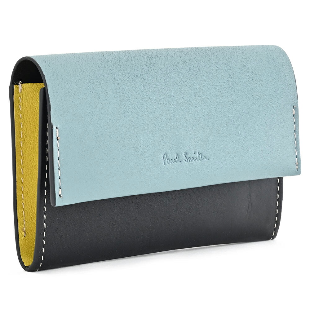 ポールスミス 名刺入れ カードケース 黒(ブラック) Paul Smith bpw462-10 レディース 婦人 ギフト 定番 彼氏 彼女 プレゼント