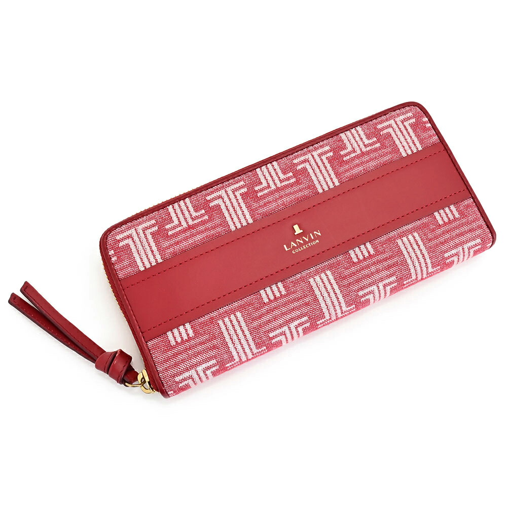 訳あり展示品箱なし ランバンコレクション 財布 長財布 ラウンドファスナー 赤(レッド) LANVIN collection 065640350-30 b レディース 婦人｜インスピレーション