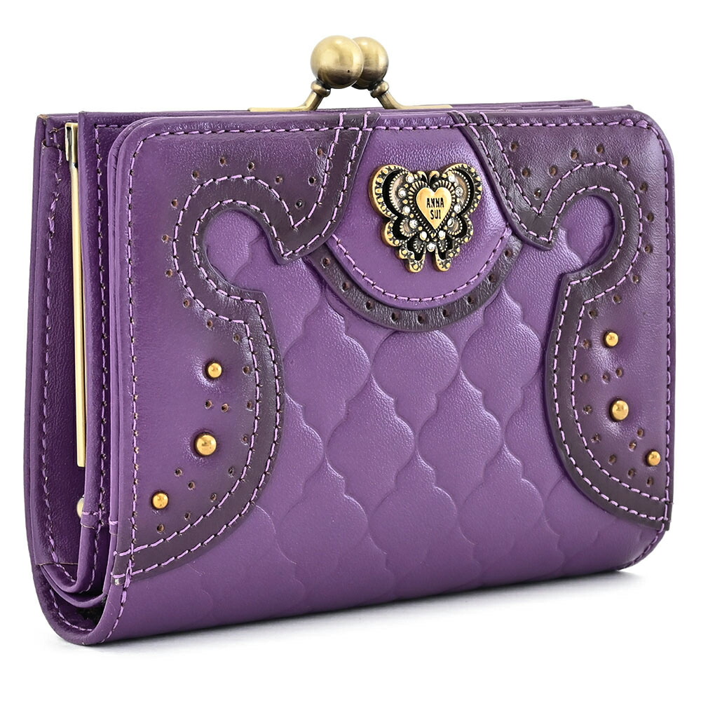 楽天市場】展示品箱なし アナスイ 財布 二つ折り財布 がま口財布 紫