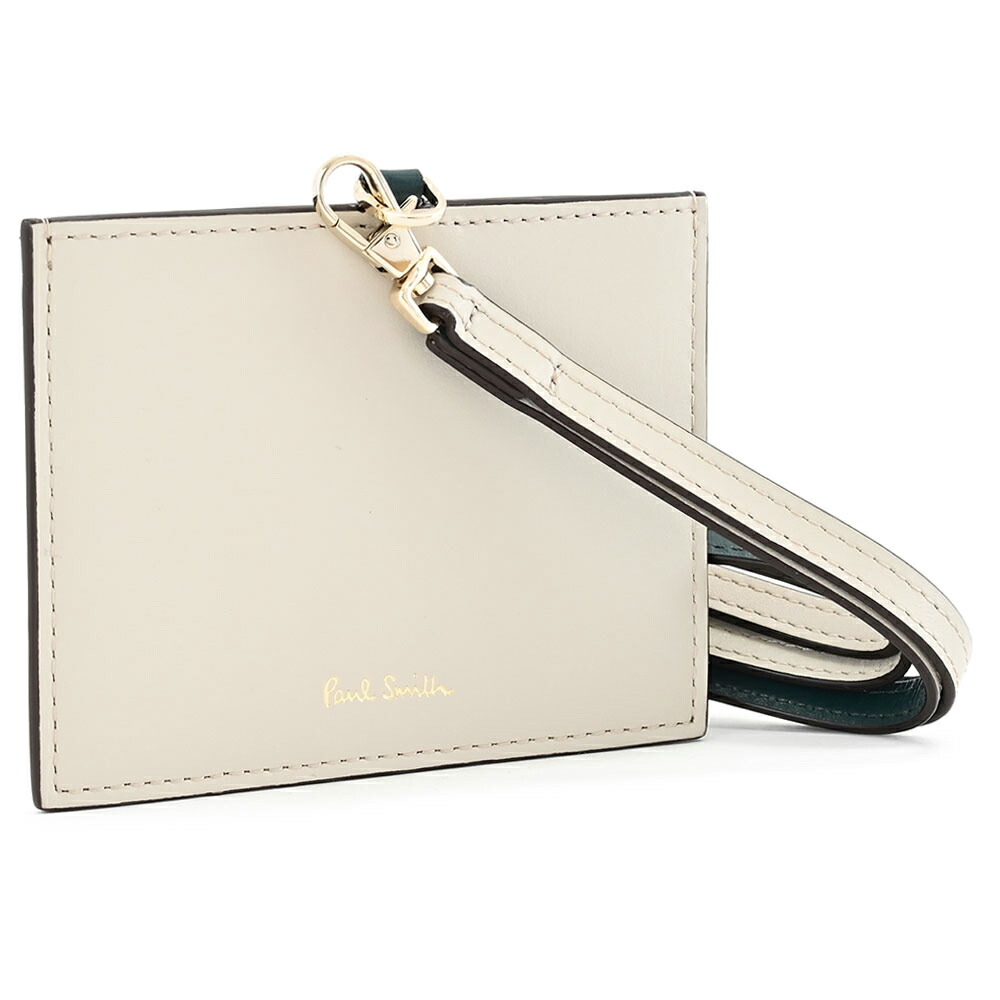 ポールスミス idケース idカードホルダー カードケース ネックストラップ アイボリー Paul Smith bpw667-63 レディース 婦人 ギフト 定番 彼氏 彼女 プレゼント