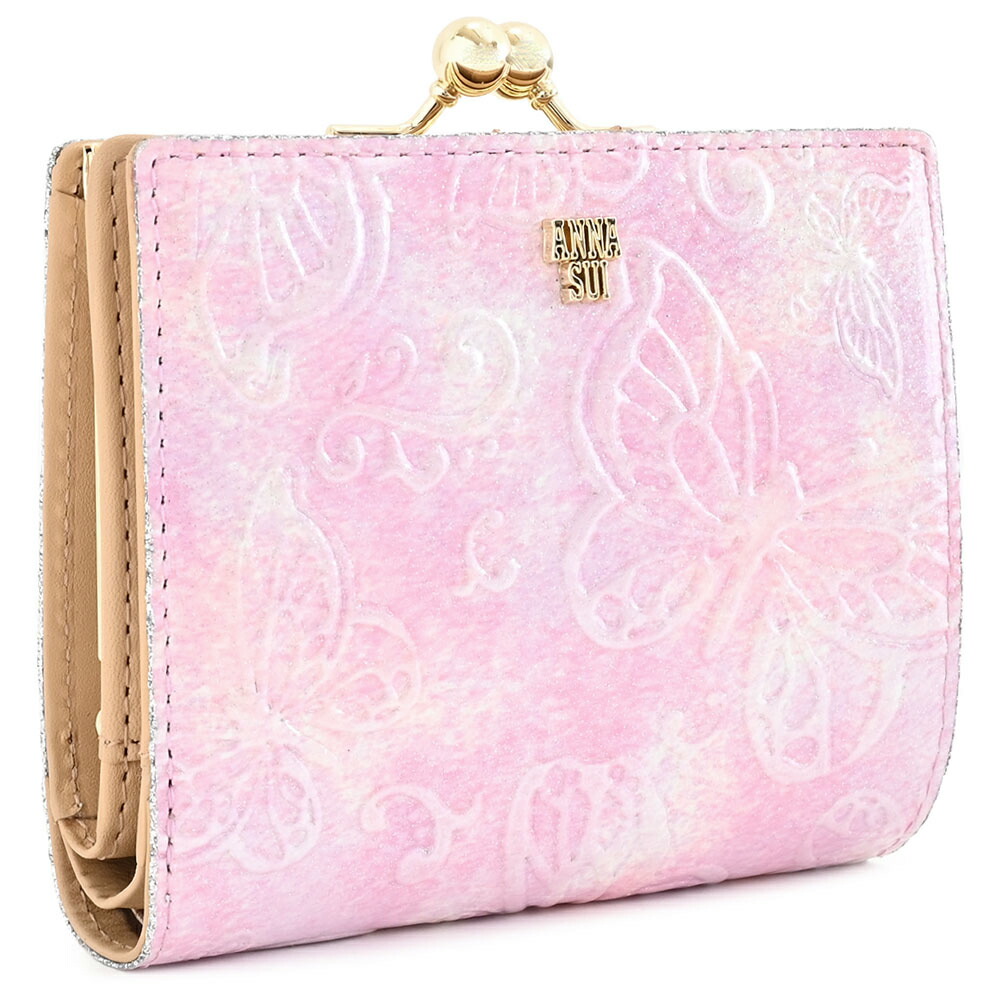 アナスイ 財布 二つ折り財布 がま口財布 ピンク ANNA SUI 316893-92 k レディース 婦人 ギフト 定番 彼氏 彼女 プレゼント