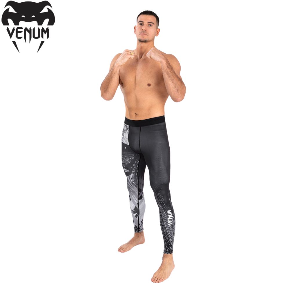 VENUM Gorilla Jungle スパッツ コンプレッション ズボン下 メンズ 成人男性 成年者 ボクシング キックボクシング ムエタイ 格闘技 MMA 形づくる 読み合わせる 耐久性 軽さ 好いたらしい 黒いこと 白いこと 黒 白