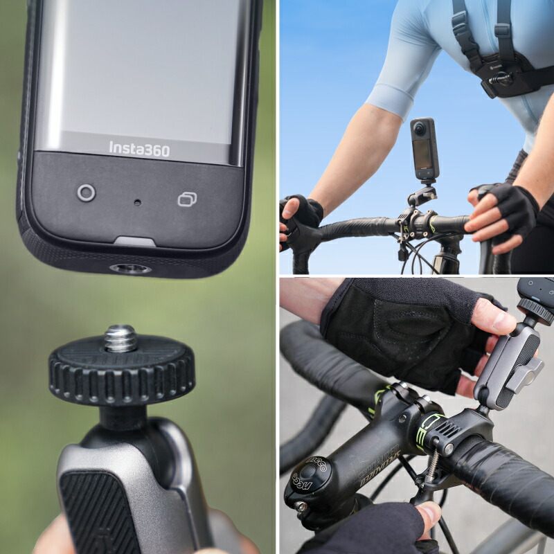 Insta360 自転車用撮影セット |【X5 / Ace Pro 2 / GO 3S / X4 / Ace Pro / Ace / X3】ハンドルバーマウント+チェストストラップ 自転車撮影アクセサリー Bike Bundle POV撮影