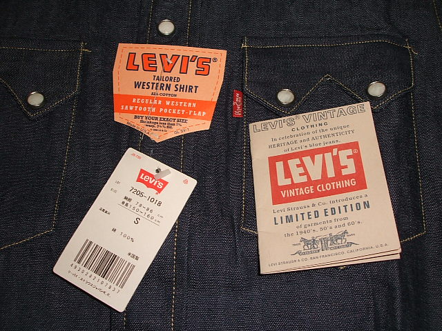楽天市場 Levis リーバイス ショートホーン ウエスタンデニムシャツ 1950年代復刻版 Made In Usa バレンシア工場製 デッドストック Instinct Used Vintage Clothing