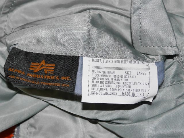 楽天市場 Alpha Industries アルファ インダストリーズ社 Ma 1 B 15dの後継モデル Mil J 790j フライトジャケット Silver シルバー Lサイズ 1990年代 デッドストック Made In Usa アメリカ製 Instinct Used Vintage Clothing