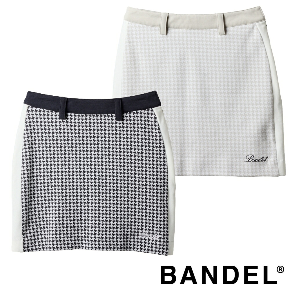 【ﾏﾗｿﾝ10％割】【レビュー特典】バンデル ゴルフ BANDEL golf スカート WOMENS HOUNDSTOOTH BICOLOR SKIRT BGS-W4AHBSK レディース ブラック グレージュ セットアップゴルフウェア おしゃれ かわいい スタイルアップ｜INSTORE インストア