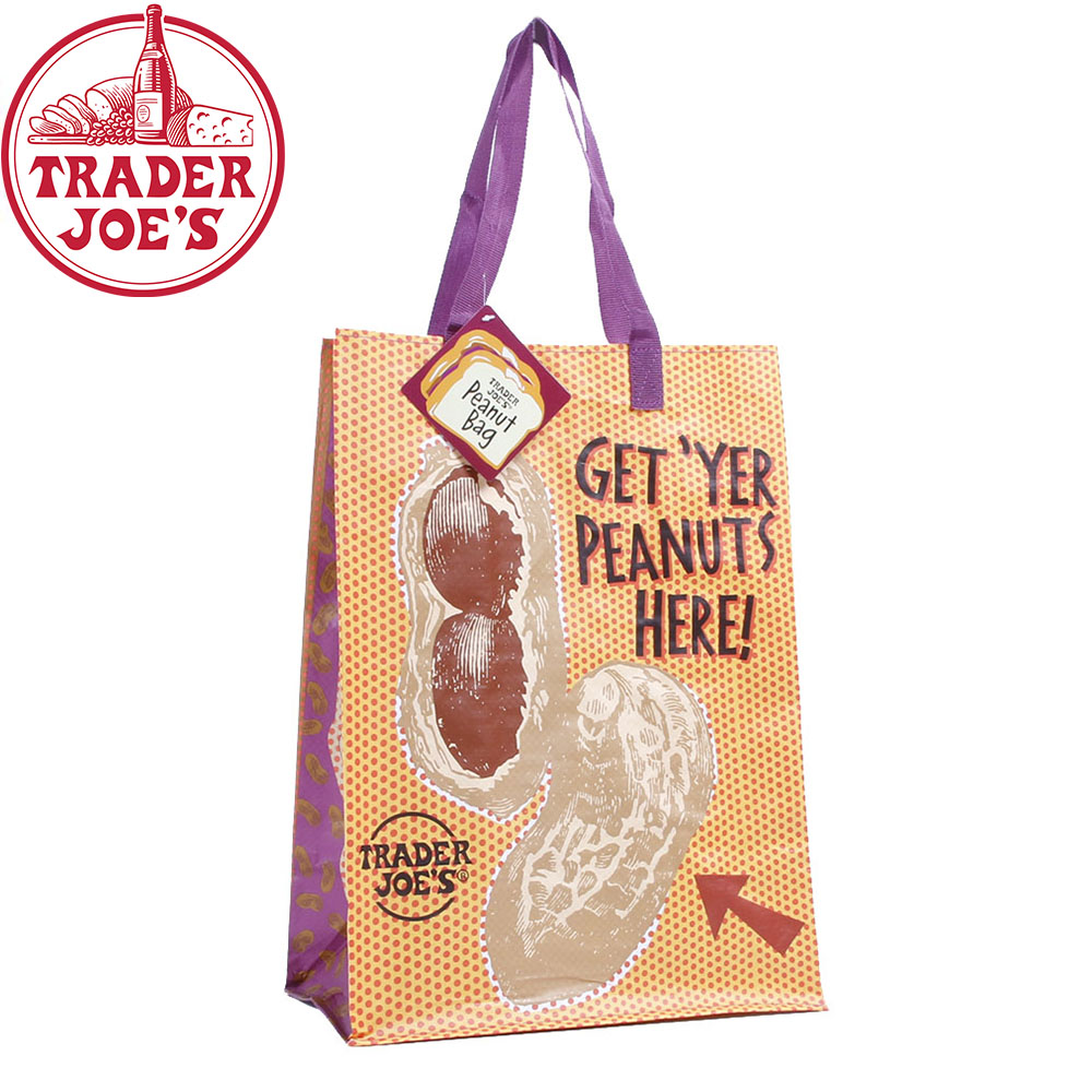 楽天市場 Trader Joe S トレーダージョーズ Bag ピーナッツバッグ Peanut Bagエコ バッグ 高級スーパー アメリカ スーパーマーケット オリジナル ママバッグ トートバッグ 海外セレブ 手提げ 買い物袋 ショッパー ショッピング 落花生 ピーナッツマン Instore インストア