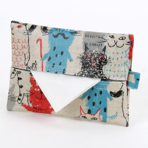 楽天市場 ポケットティッシュケース ネコ雑貨 ポケットティッシュケース かわいい 手描き猫全身 オフホワイト インテリア Livin Lovin