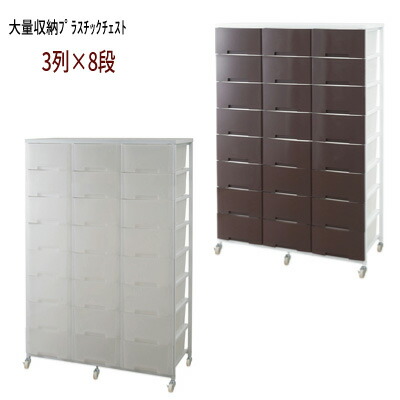 【配達日時指定不可】<br>『大量収納プラスチックチェスト【３列×８段】』 <br>【送料：北海道４０００円・東北２０００円・沖縄・離島は別途運賃かかります】 <br>●お届けまで4週間程度かかります