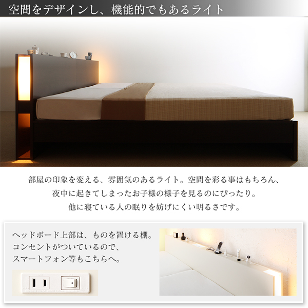 【楽天市場】ベッド ダブルベッド ダブル ベット シングルベッド セミダブルベッド ダブルベッド ベッドフレーム マットレス付き 収納付き