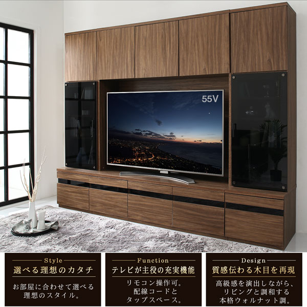 【楽天市場】ハイタイプテレビボードシリーズ 2点セット(テレビボード+キャビネット) 木扉：インテローグ