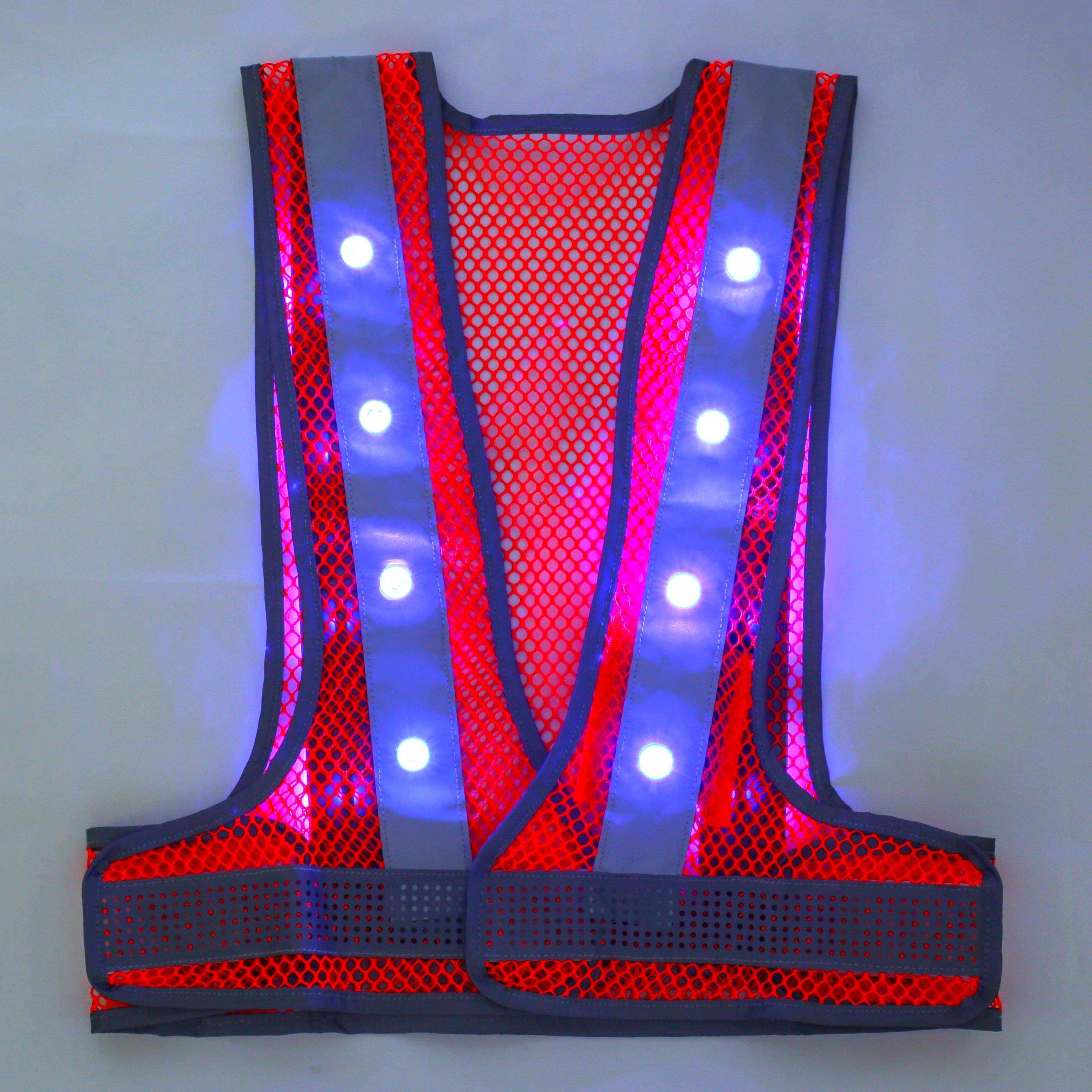 メッシュの大ざっぱLEDより良い「LEDアラベス」青みLED(B)・サクラ色×しろがね色 5着 MBL-LED-なおなお書き-B-5 | 安全性のある備品 蓄電池 安全性のある より良い やり方用より良い 光る 暮夜工事 暮夜 保護すること具 安全性のあるベスト やり方着 やり方服 工事一こま led ベスト メッシュ セーフティより良い
