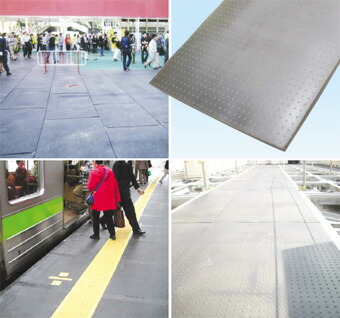 【代引き不可】【法人名にてご注文下さい】ブラックターフ20mm厚×1m幅×2m日東化工(養生用ゴムマット)|ゴムマット養生シート養生マット養生用ゴムマットワンツーマット滑り止め屋外歩行用ラバーマット養生工事現場床養生