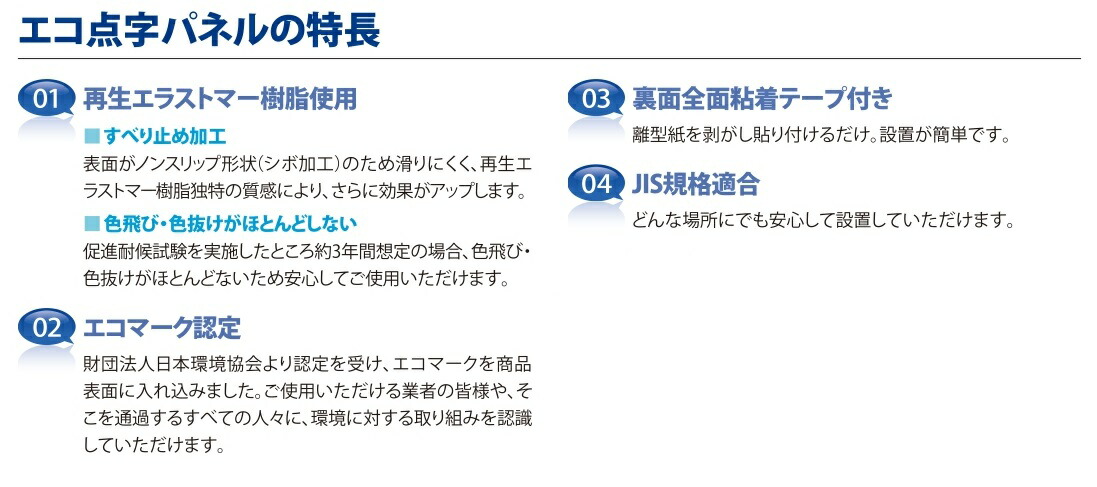 推奨 エコ点字パネル-ホームタイプ-400×300を1枚 貼付けタイプ 再生