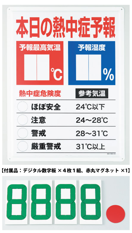 ユニット夏季 熱中症予報板 ho-185 | 熱中症対策グッズ 暑さ対策 グッズ 熱中症 熱中症対策 熱中症予防 夏用 夏 熱中対策 現場 建設業
