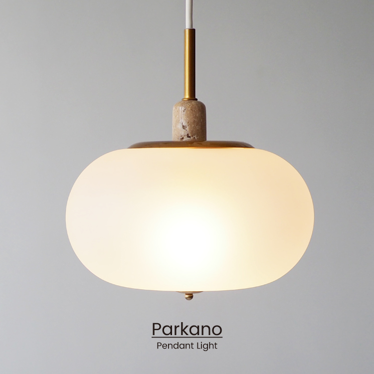 【インターフォルム公式】 ペンダントライト パルカノ Parkano | 照明 おしゃれ ペンダント 1灯 照明器具 LED ガラス トラバーチン 北欧 シンプル ミニマル モダン リビング ダイニング キッチン 玄関 トイレ かわいい インテリア ライト 楕円