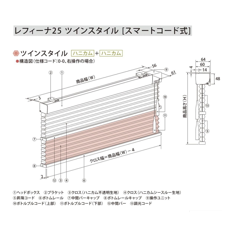 プリーツスクリーン もなみ 25mm ニチベイ カガリ M8093〜M8097 ツイン