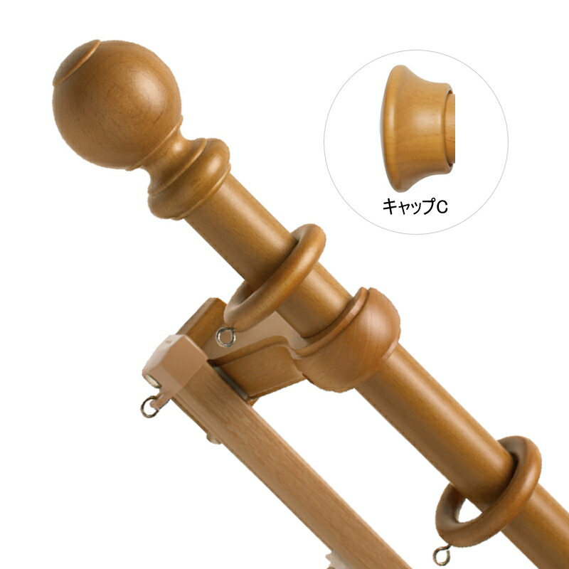 カーテンレール トーソー 木製カーテンレール ダブル TOSO ウッディ28 3.1m エリートダブルＣセット