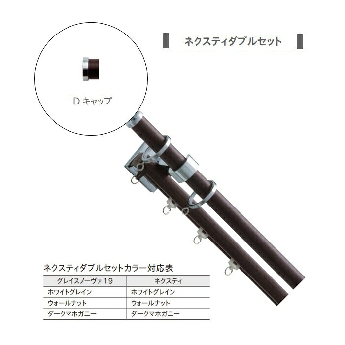 カーテンレール デザイン 装飾レール TOSO トーソー グレイスノーヴァ19 ネクスティダブル 2.1m 正面付 Dセット(メーカー廃番商品)※メーカー在庫の為、ご注文後在庫切れの場合があります。ご理解の上、お買い求め下さい。|インテリアふじ
